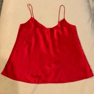 JCrew Red M Silk Camisole Adjustable Straps